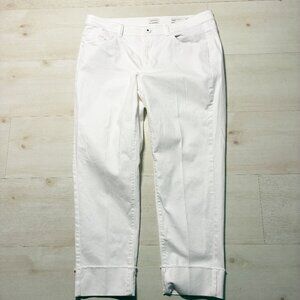 J. Jill Women's Authentic Fit Cropped White Jeans Size 12